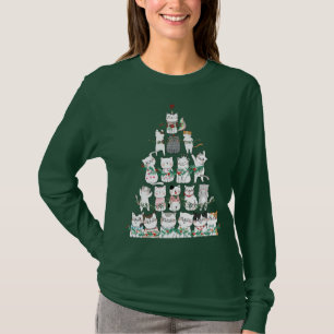 Christmas Cat Funny Tree Funny T-Shirt