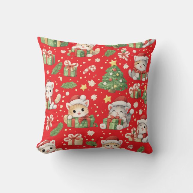 Christmas Cat Gift Pillow (Front)