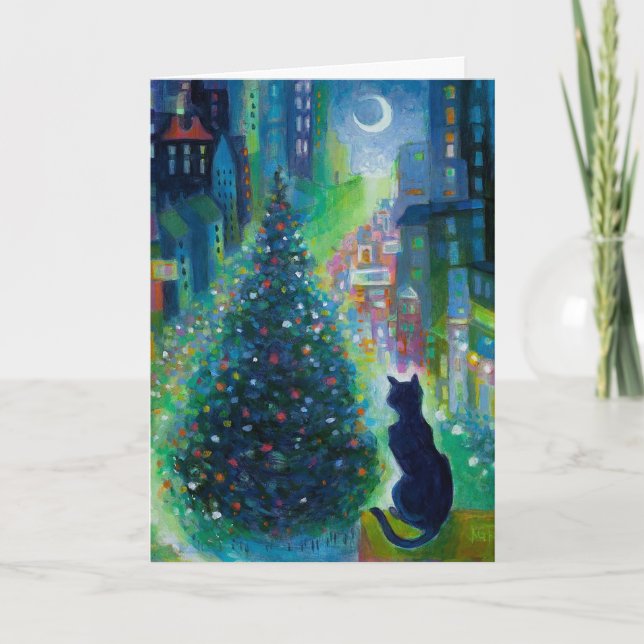 Christmas Cat Greeting Card (Front)