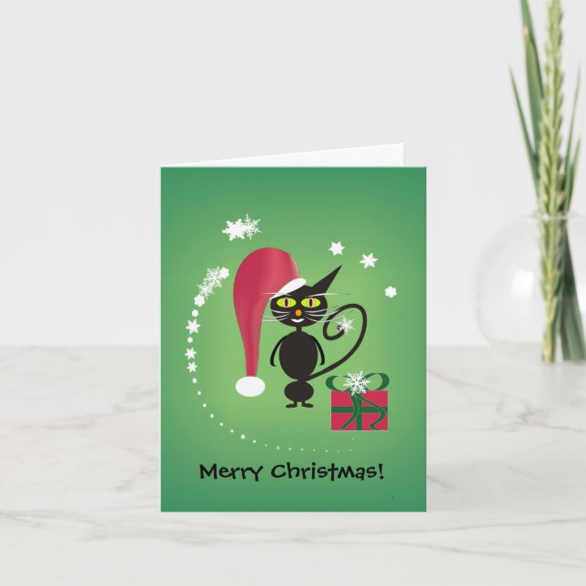 Christmas Cat Greeting Card (Front)