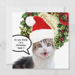CHRISTMAS CAT ,Grooved Holiday Card