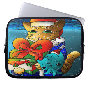 Christmas Cat Guest Laptop Sleeve