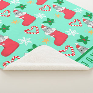 Christmas Cat (Hand Drawn Original) Sherpa Blanket