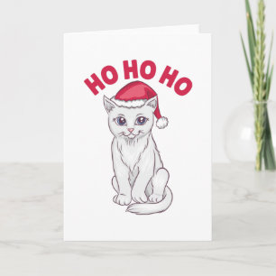 Christmas Cat Ho Ho Ho Card