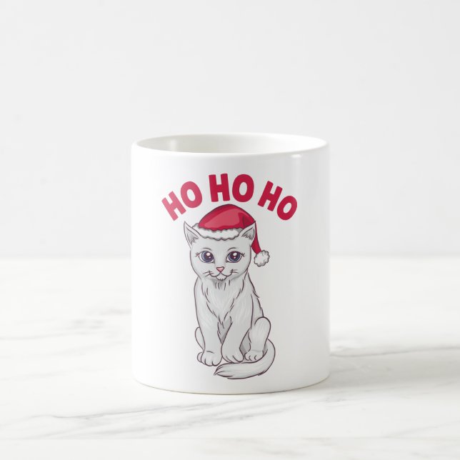 Christmas Cat Ho Ho Ho Coffee Mug (Center)