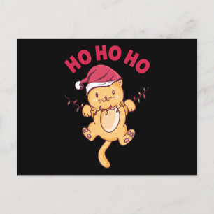 Christmas Cat Ho Ho Ho Postcard