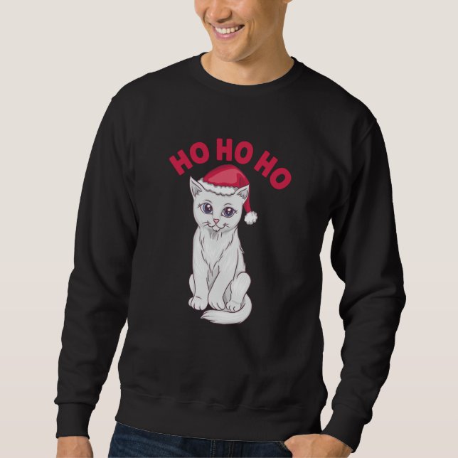 Christmas Cat Ho Ho Ho Sweatshirt (Front)