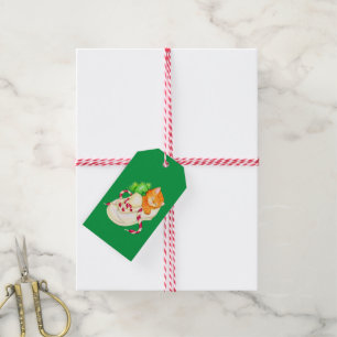 Christmas Cat in a shoe gift tag