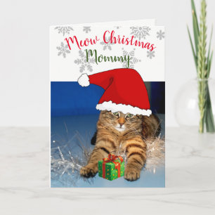 Christmas Cat Inside Greeting Card /Meow Christmas