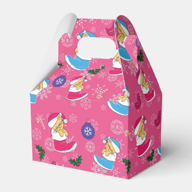 Christmas cat is sleeping,snowflakes favour box (Front Side)