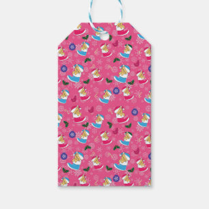 Christmas cat is sleeping,snowflakes gift tags