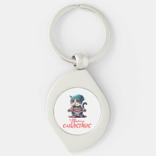 Christmas Cat Key Ring