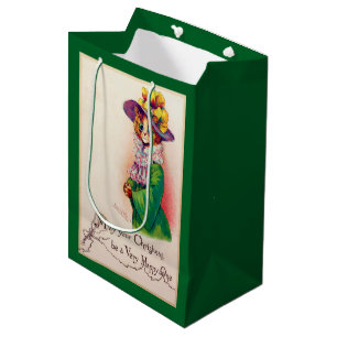 Christmas Cat Lady, Louis Wain Medium Gift Bag