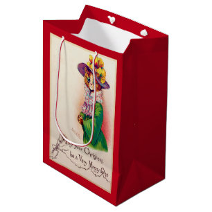 Christmas Cat Lady, Louis Wain Medium Gift Bag