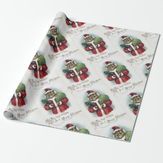Christmas cat, Louis Wain Wrapping Paper