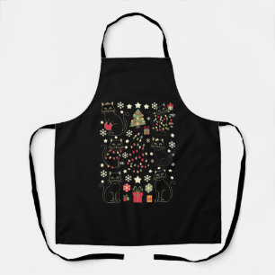 Christmas Cat Lover Gift For Cat Owner Apron