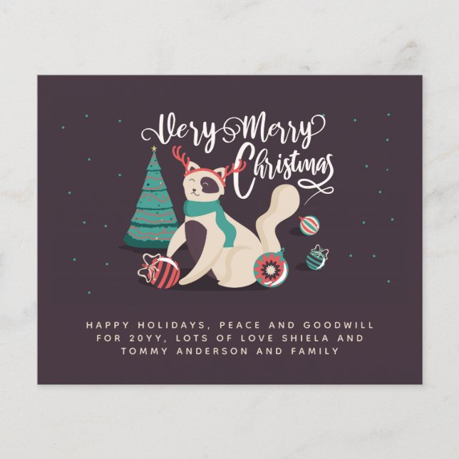Christmas Cat Lovers Personalised Annual Letter (Front)