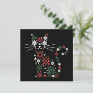 Christmas Cat Made up Snowflakes Funny Cats Holiday Card