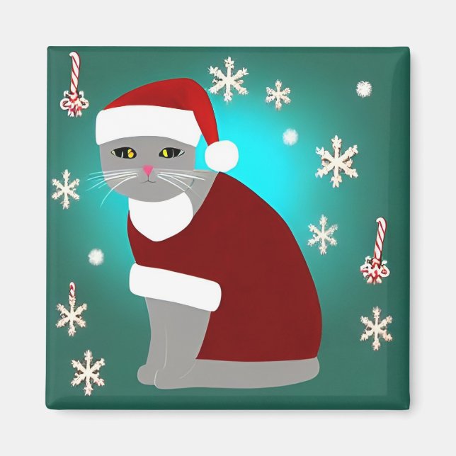Christmas Cat Magnet (Front)