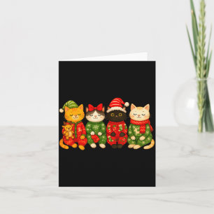 Christmas Cat Matching Family Xmas Pajama Men Wome Card