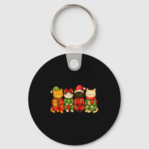 Christmas Cat Matching Family Xmas Pajama Men Wome Key Ring