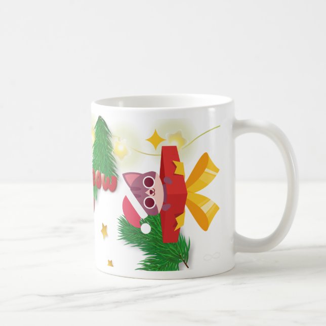 Christmas Cat Meow Coffee Mug (Right)