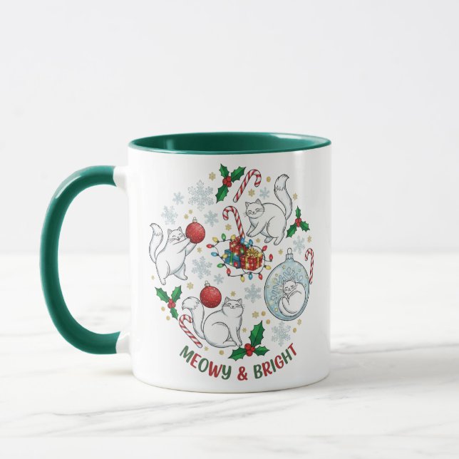 Christmas Cat Mug Gift for Cat Lovers (Left)