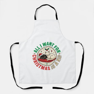 Christmas Cat Nap Holiday Design Apron