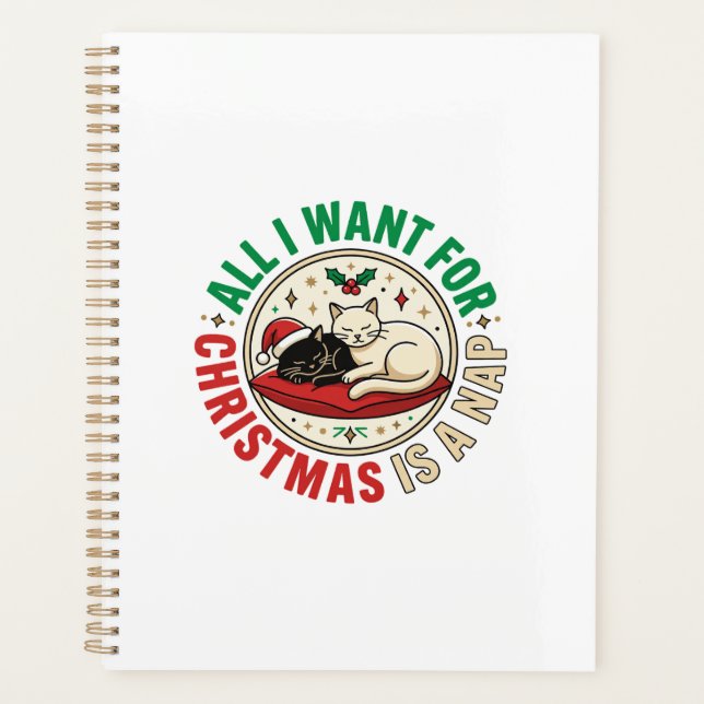 Christmas Cat Nap Holiday Design Planner (Front)