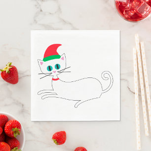 Christmas Cat Napkin