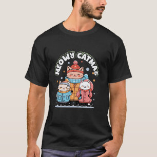 Christmas Cat Owner Merry Christmas Meow Kitty San T-Shirt