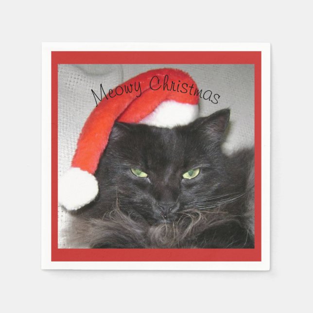 Christmas Cat Paper Napkin (Front)