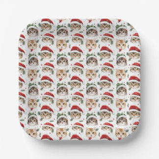 Christmas Cat  Paper Plate