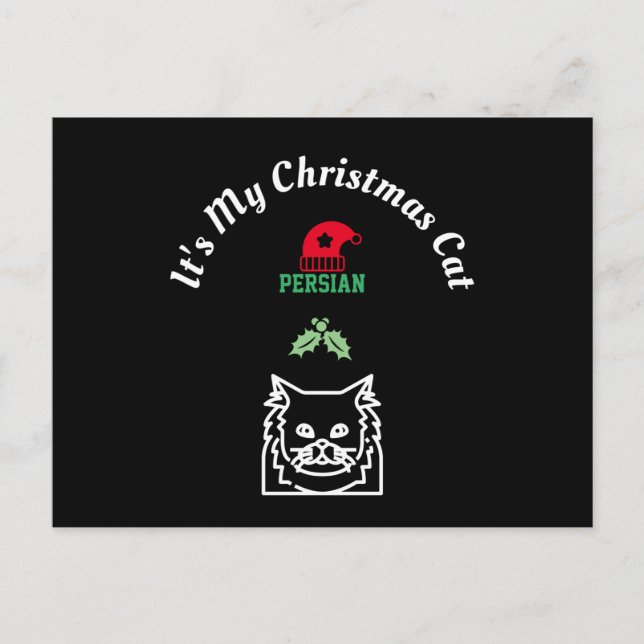 Christmas Cat - Persian Postcard (Front)