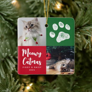 Christmas Cat Photo Ornament