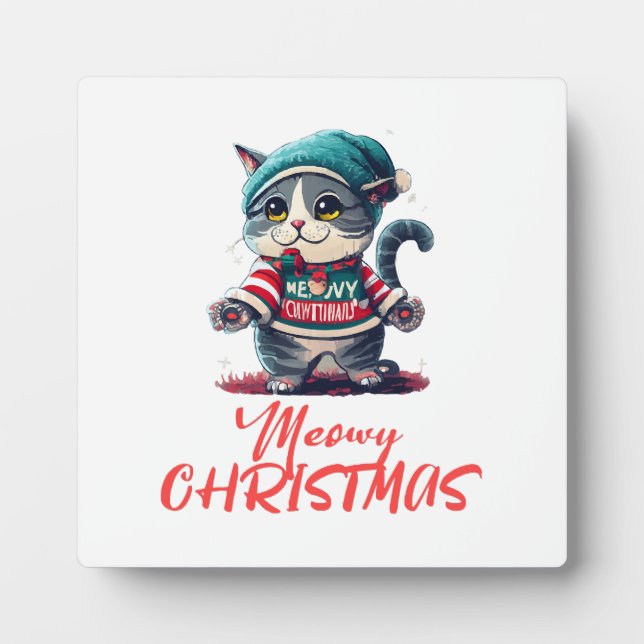 Christmas Cat  Plaque (Front)