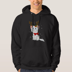 Christmas Cat Reindeer Antlers For Men Women Boys  Hoodie