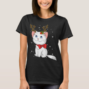 Christmas Cat Reindeer Antlers T-Shirt