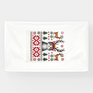 Christmas Cat Reindeer Ugly Christmas Sweater T-Sh Banner