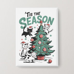 Christmas Cat Retro Tis The Season Meowy Catmas 