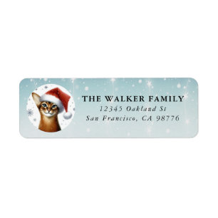 Christmas Cat Return Address Labels