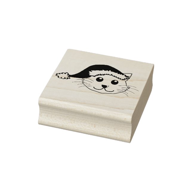 Christmas Cat Rubber Stamp (Stamp)