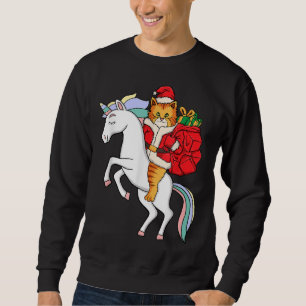 Christmas Cat Santa Claus Hat Unicorn Xmas Sweatshirt