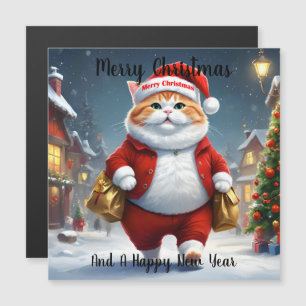 Christmas Cat Santa, Magnetic Card