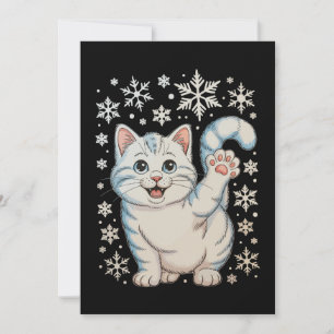 Christmas Cat Snowflakes Kitten Snow Holiday Card