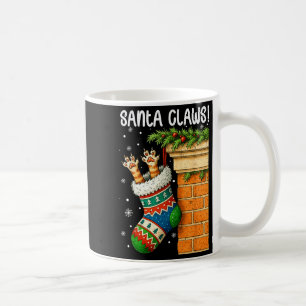 Christmas Cat Sock Santa Kitten Claw Cat Lover Xma Coffee Mug