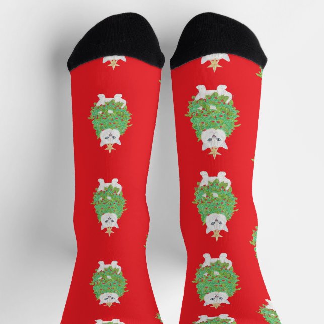 CHRISTMAS CAT SOCKS (Top)