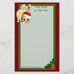Christmas Cat Stationery