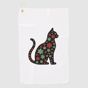 Christmas Cat T-Shirt Golf Towel