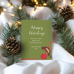 Christmas Cat Tangle – Festive Kitty Playtime Holiday Card